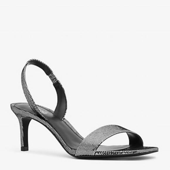 NIB! Michael Michael Kors Mila Metallic Foil Suede Sandal - Picture 1 of 9